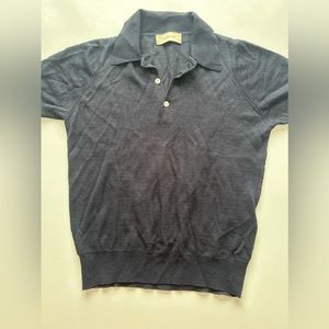 Navy wool blend polo